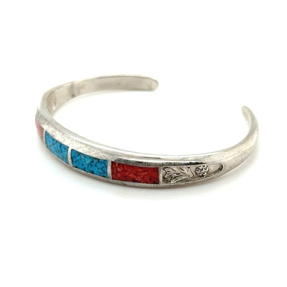 Faux Coral/Turquoise Cuff - Picture 2 of 4